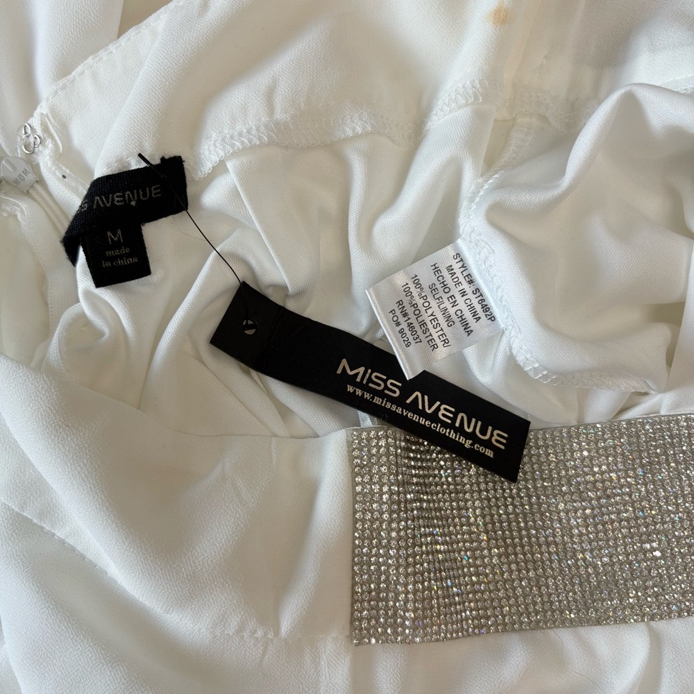 NWT Miss Avenue White Wide Leg 2pc pant set - Picture 6 of 7